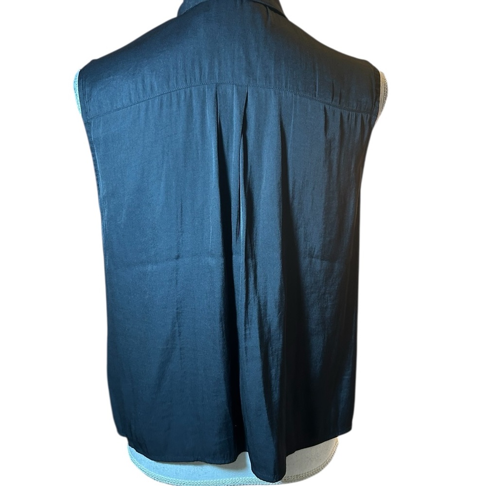 Philosophy Black Button Down Sleeveless Shirt - Picture 4 of 8